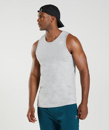 Men's Gymshark React Tanks Light Grey | NZ_3065QMA