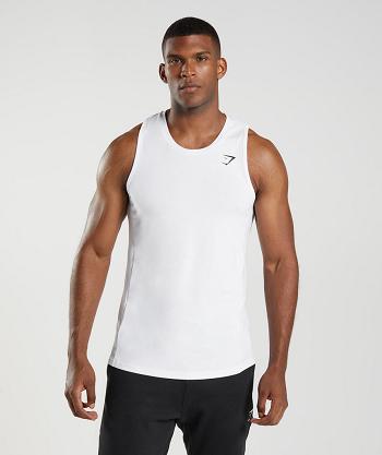 Men's Gymshark React Tanks White | NZ_3061VRW