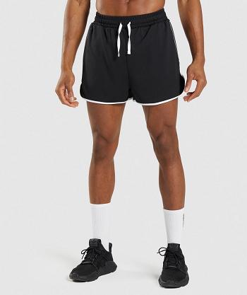 Men's Gymshark Recess 3" Shorts Black / White | NZ_3640FDN