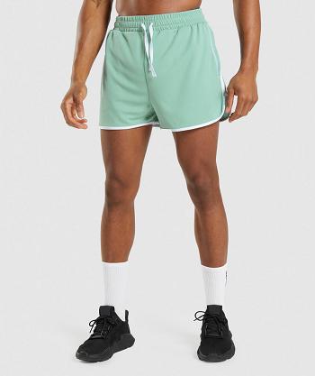 Men's Gymshark Recess 3" Shorts Blue / White | NZ_3637AHK