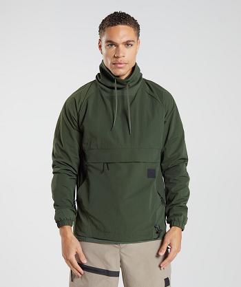 Men's Gymshark Retake Anorak Accessories Olive | NZ_3521BEX