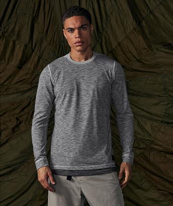 Men's Gymshark Retake Long Sleeve Light Grey / Deep Grey | NZ_3353DFM