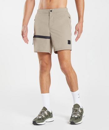 Men's Gymshark Retake Woven 7" Shorts Brown | NZ_3566JPQ