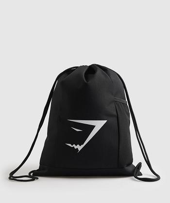Men's Gymshark Sharkhead Gymsack Bags Black | NZ_3864RVD