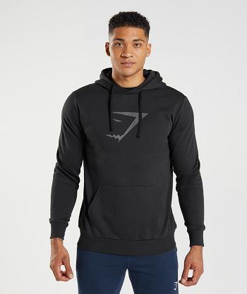 Men's Gymshark Sharkhead Infill Hoodie Black | NZ_3487JPQ