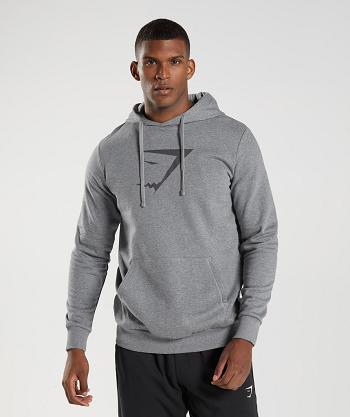 Men's Gymshark Sharkhead Infill Hoodie Grey | NZ_3481AHK