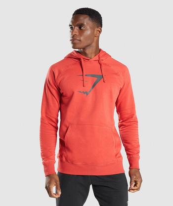 Men's Gymshark Sharkhead Infill Hoodie Red | NZ_3469BEX