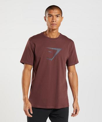 Men's Gymshark Sharkhead Infill T Shirts Pink Brown | NZ_3236SGL