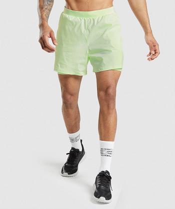 Men's Gymshark Speed Evolve 5" 2 In 1 Shorts Green | NZ_3600MQZ