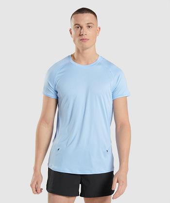 Men's Gymshark Speed Evolve T Shirts Blue | NZ_3115UZG