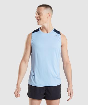 Men's Gymshark Speed Evolve Tanks Blue | NZ_3023SGL