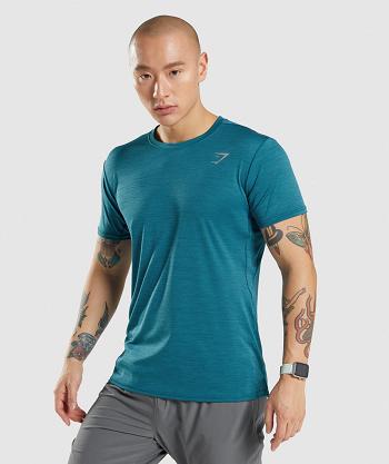 Men's Gymshark Speed T Shirts Turquoise | NZ_3107NWY