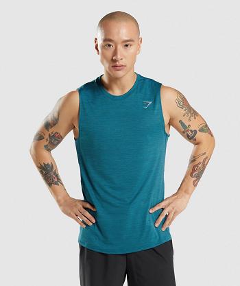 Men's Gymshark Speed Tanks Turquoise / Turquoise | NZ_3006XYU
