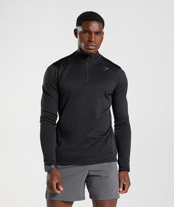Men's Gymshark Sport 1/4 Zip Accessories Black | NZ_3506PJJ
