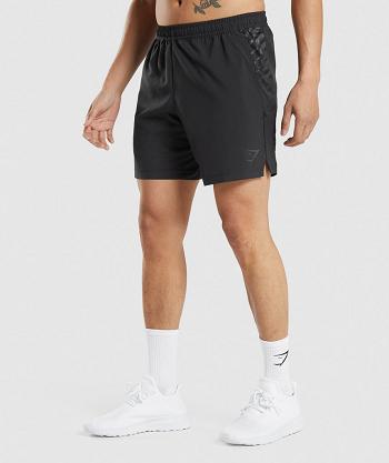 Men's Gymshark Sport Stripe 7" Shorts Black | NZ_3616GSO