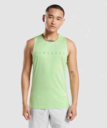 Men's Gymshark Sport Stripe Tanks Green | NZ_2986LIS