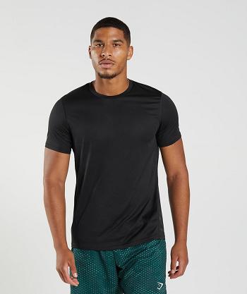 Men's Gymshark Sport T Shirts Black / Black | NZ_3229TCE