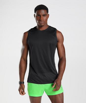 Men's Gymshark Sport Tanks Black / Black | NZ_3059XYU