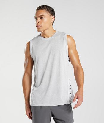 Men's Gymshark Sport Tanks White / Grey | NZ_3067AHK