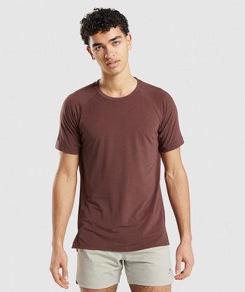 Men's Gymshark Studio Amplify T Shirts Pink Brown | NZ_3108MQZ