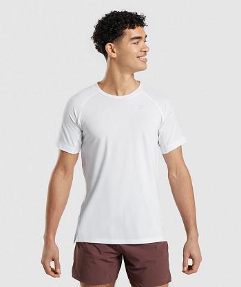 Men's Gymshark Studio Amplify T Shirts White | NZ_3098HAP