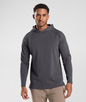 Men's Gymshark Studio Hoodie Black Grey | NZ_3461HAP