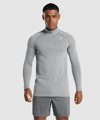 Men's Gymshark Vital Light 1/4 Zip Accessories Grey | NZ_3498WNB