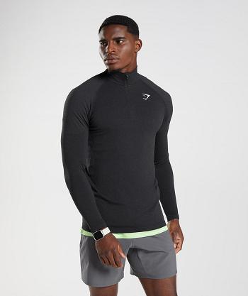 Men's Gymshark Vital Light 1/4 Zip Accessories Black / Grey | NZ_3510DFM