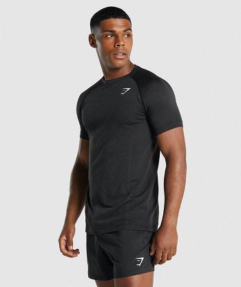 Men's Gymshark Vital Light Seamless T Shirts Black | NZ_3227EBC