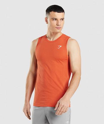 Men's Gymshark Vital Seamless Light Tanks Orange | NZ_3031ZUT