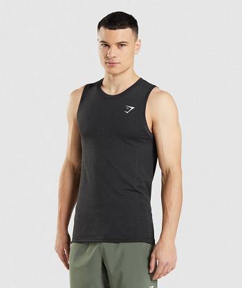Men's Gymshark Vital Seamless Light Tanks Black | NZ_3044UZG