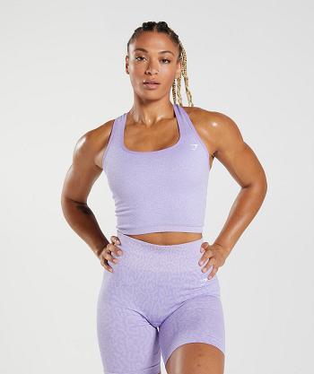 Women's Gymshark Adapt Animal Seamless Crop Tanks Purple | NZ_3994AHK