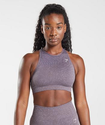 Women's Gymshark Adapt Animal Seamless Sports Bra Purple | NZ_4230YXF