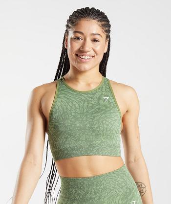 Women's Gymshark Adapt Animal Seamless Sports Bra Green | NZ_4234PJJ