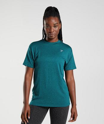 Women's Gymshark Adapt Animal Seamless T Shirts Turquoise | NZ_4022YXF