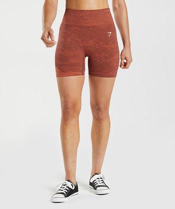 Women's Gymshark Adapt Camo Seamless Shorts Orange / Red / Pink Brown | NZ_4613BEX