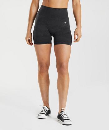 Women's Gymshark Adapt Camo Seamless Shorts Orange / Black / Black Grey | NZ_4628FDN