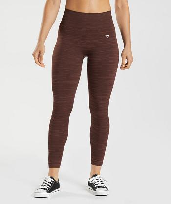 Women's Gymshark Adapt Marl Seamless Leggings Brown / Pink Brown | NZ_4718NWY