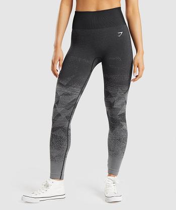 Women's Gymshark Adapt Ombre Seamless Leggings Black | NZ_4716VRW