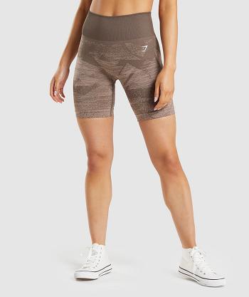 Women's Gymshark Adapt Ombre Seamless Shorts Brown | NZ_4563MQZ