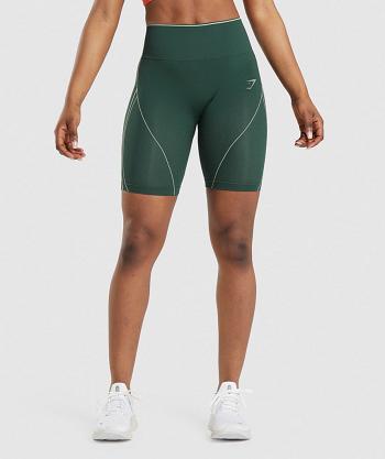 Women's Gymshark Apex Seamless High Rise Short Shorts Obsidian Green / Green | NZ_4587NWY