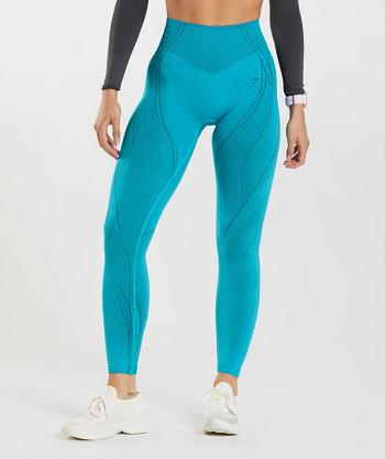 Women's Gymshark Apex Seamless Leggings Dark Grey Blue / Blue | NZ_4836HAP