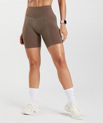 Women's Gymshark Apex Seamless Shorts Brown / Pink Brown | NZ_4665BEX