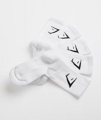 Women's Gymshark Crew 5pk Socks White | NZ_4938KOR