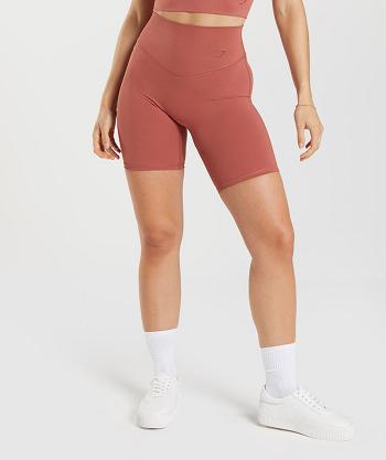 Women's Gymshark Elevate Cycling Shorts Rose Brown | NZ_4686ZUT