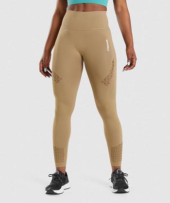 Women's Gymshark Energy Seamless Leggings Brown | NZ_4766XYU