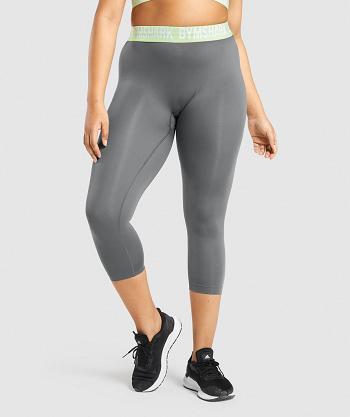 Women's Gymshark Fit Seamless Cropped Leggings Grey | NZ_4750YXF