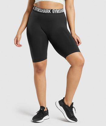 Women's Gymshark Fit Seamless Cycling Shorts Black | NZ_4584CTV