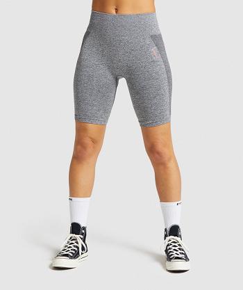 Women's Gymshark Flex Cycling Shorts Grey / Pink | NZ_4550DFM