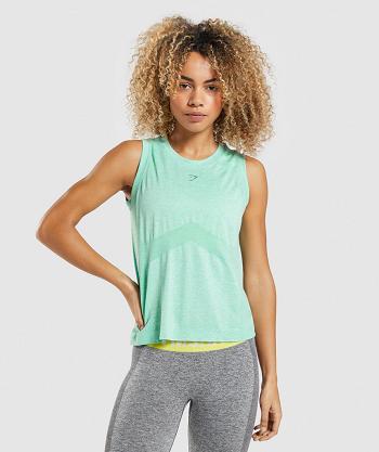 Women's Gymshark Flex Loose Top Tanks Green | NZ_3976AHK